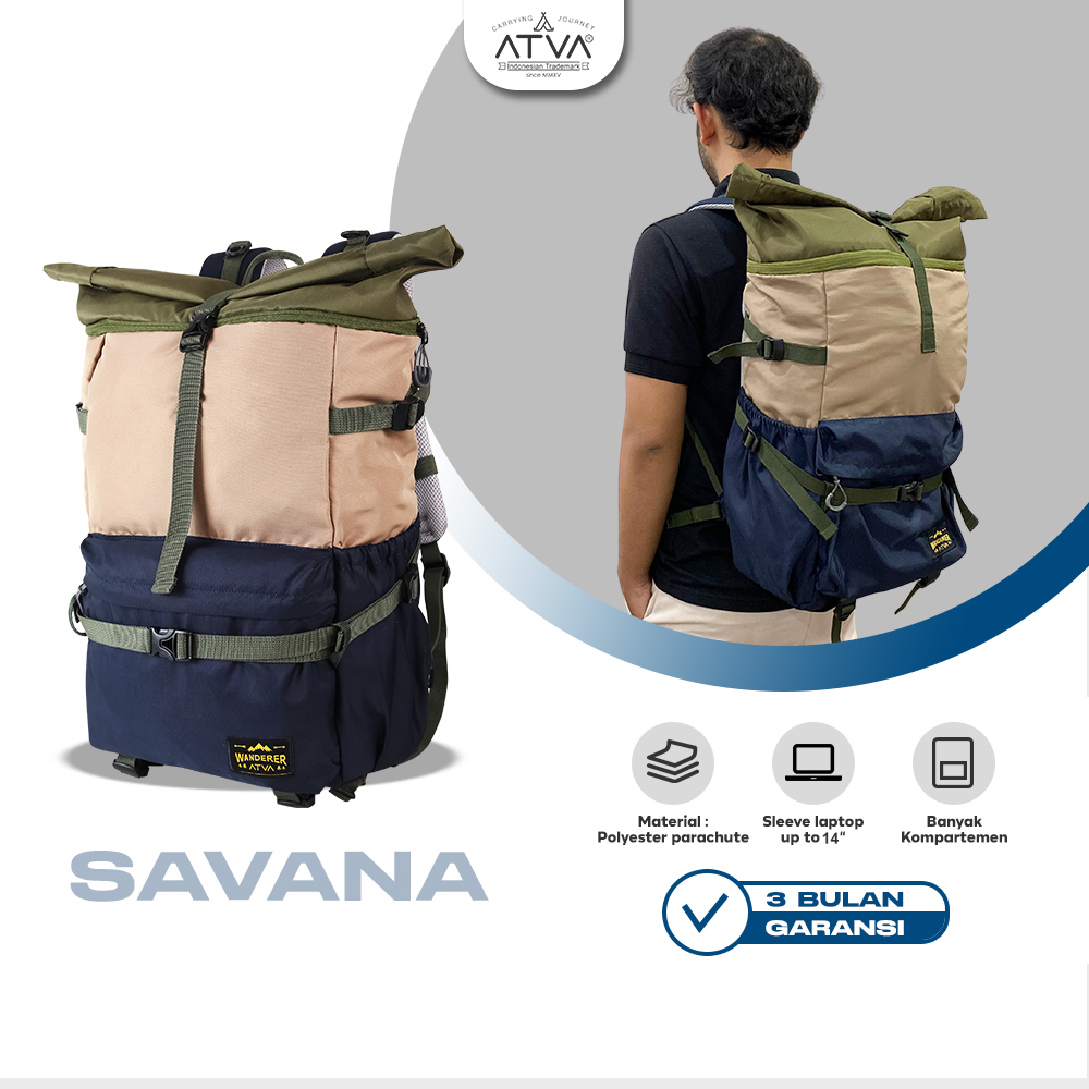 ATVA Tas Backpack Rolltop Savana Series