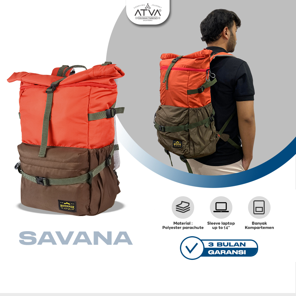 ATVA Tas Backpack Rolltop Savana Series