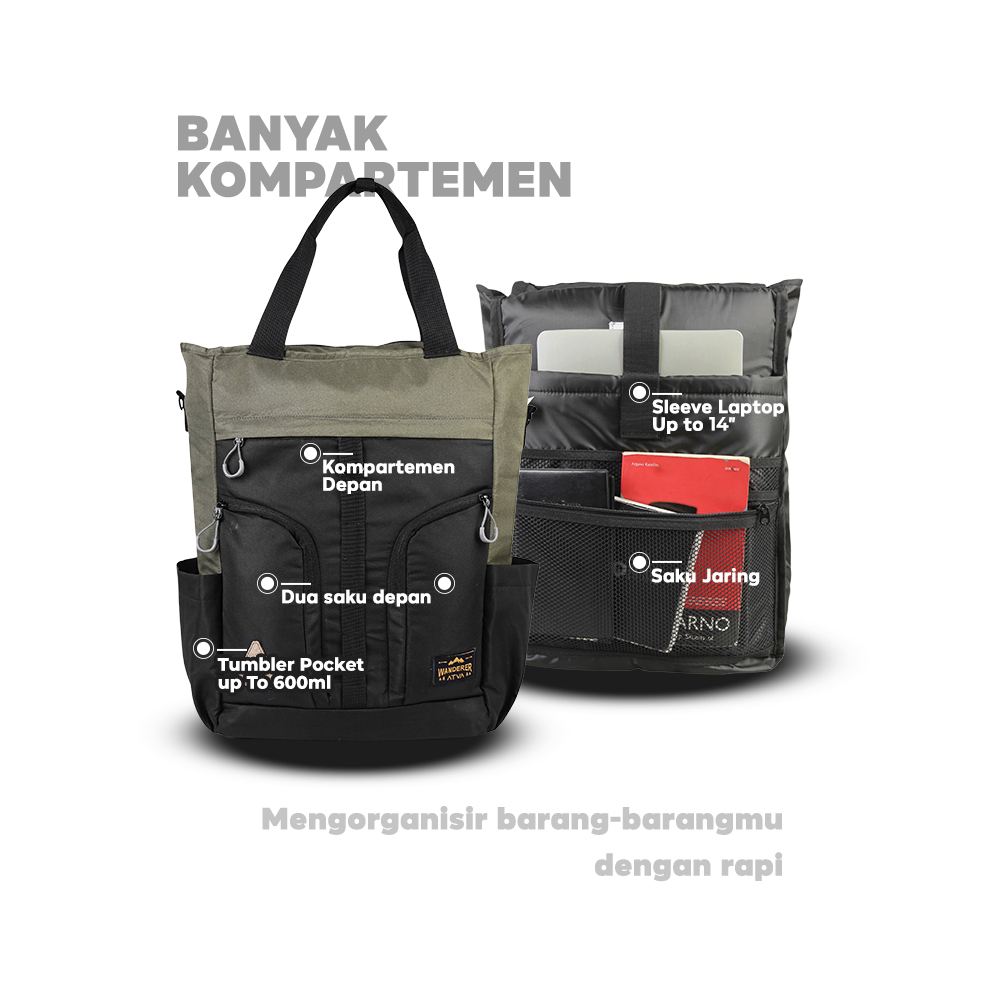 ATVA Tas Backpack Totepack Xander Series