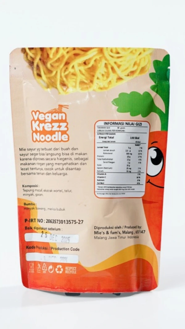 Mie Sayur Wortel