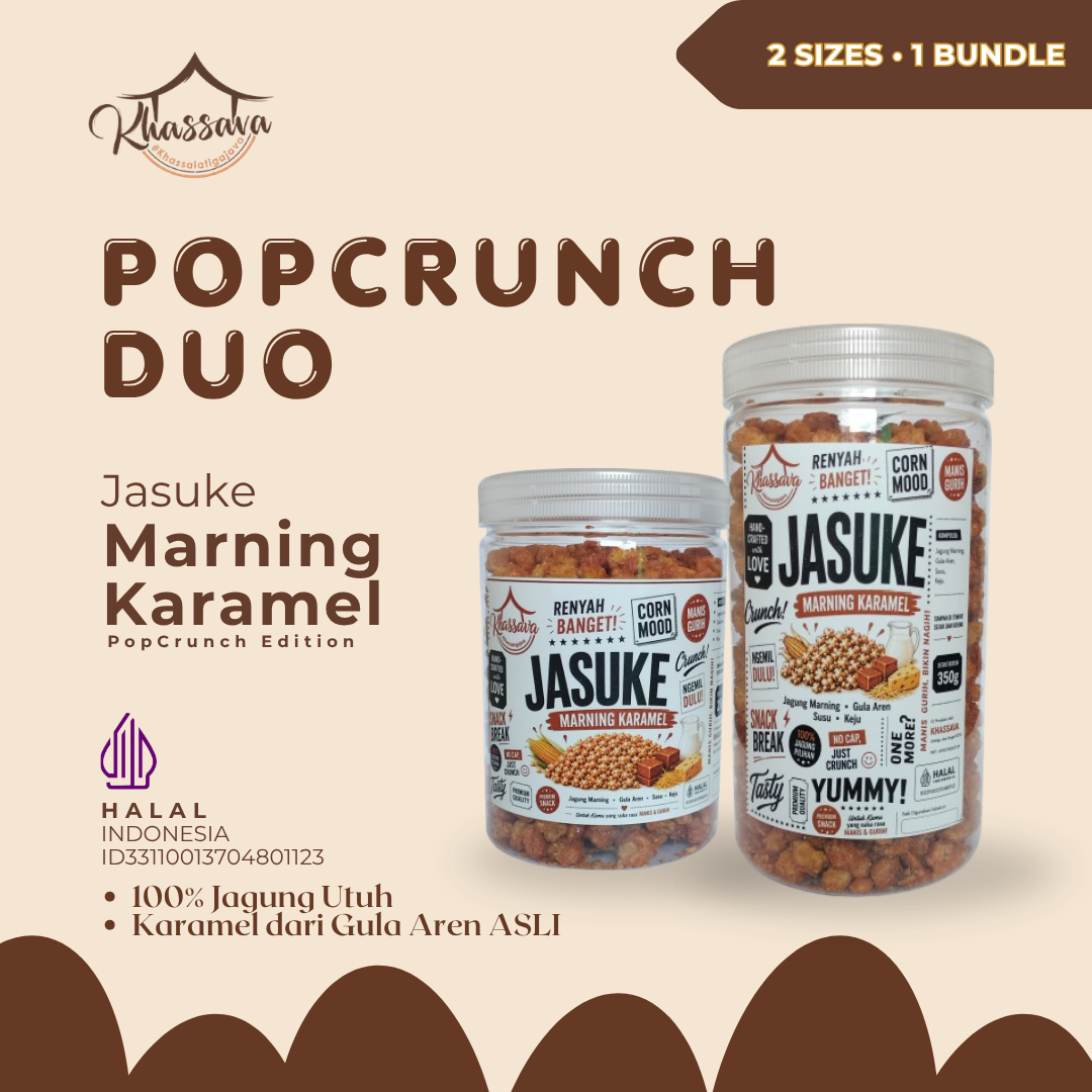 Original Jasuke Caramel Corn Khassava PopCrunch Duo 350g 250g