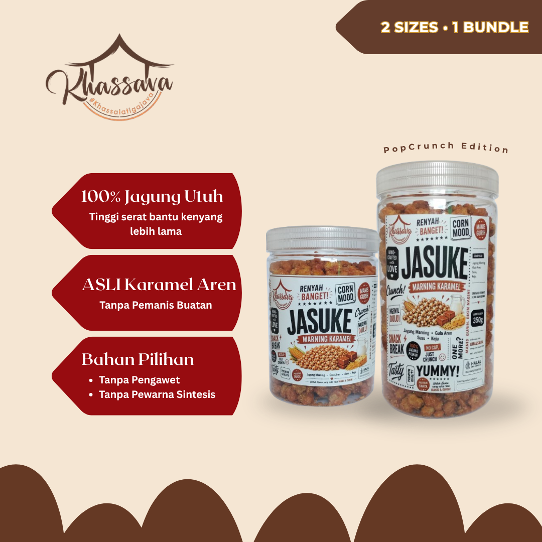 Original Jasuke Caramel Corn Khassava PopCrunch Duo 350g 250g