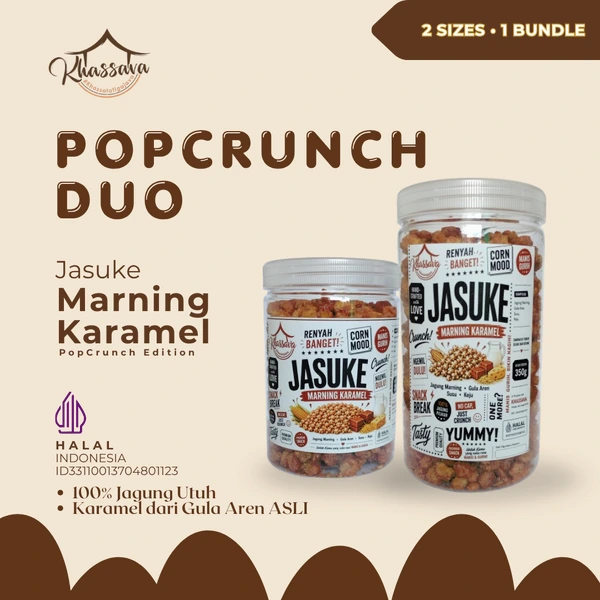 Original Jasuke Caramel Corn Khassava PopCrunch Duo 350g 250g