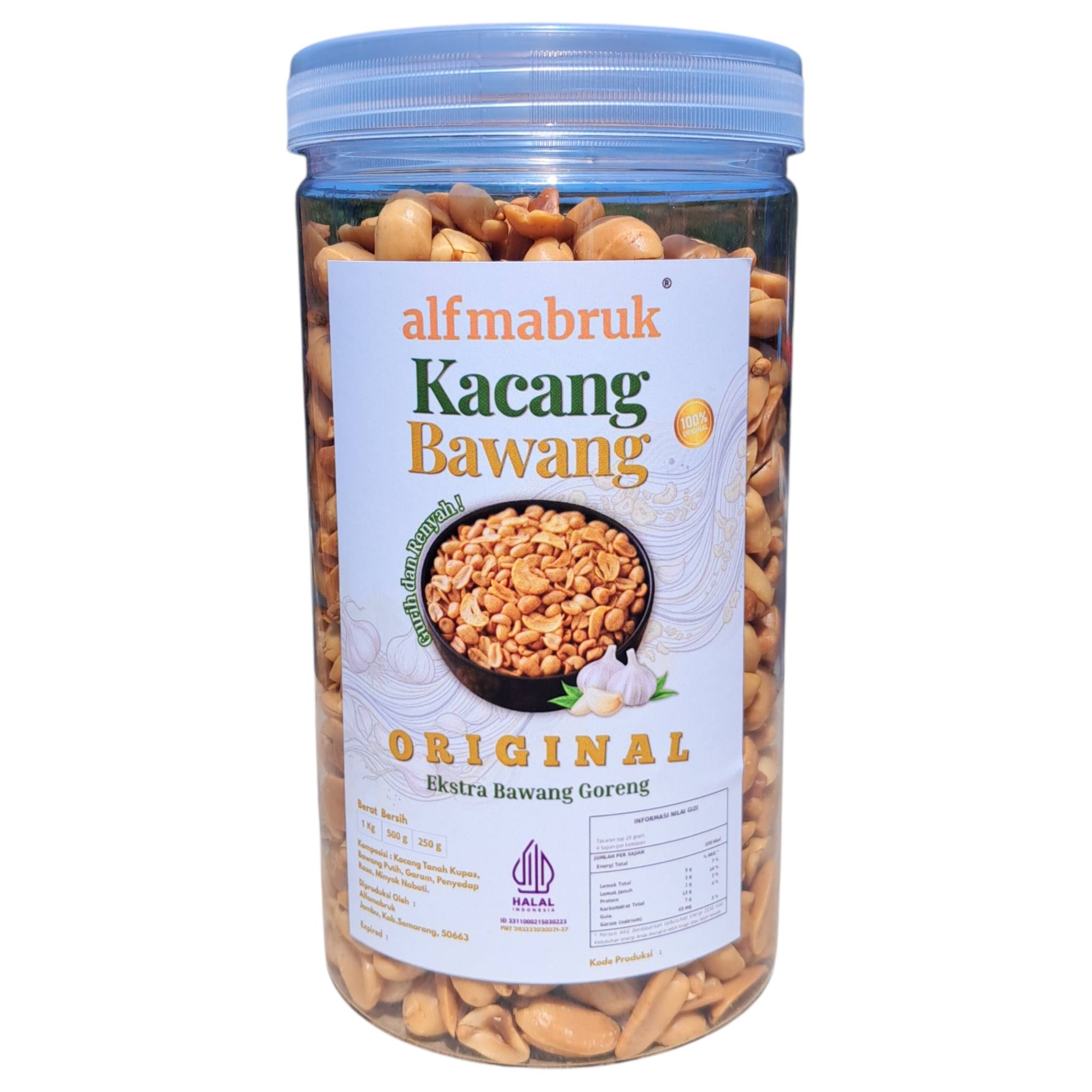 Kacang Bawang Original Extra Bawang Goreng - Value Pack Toples 1kg