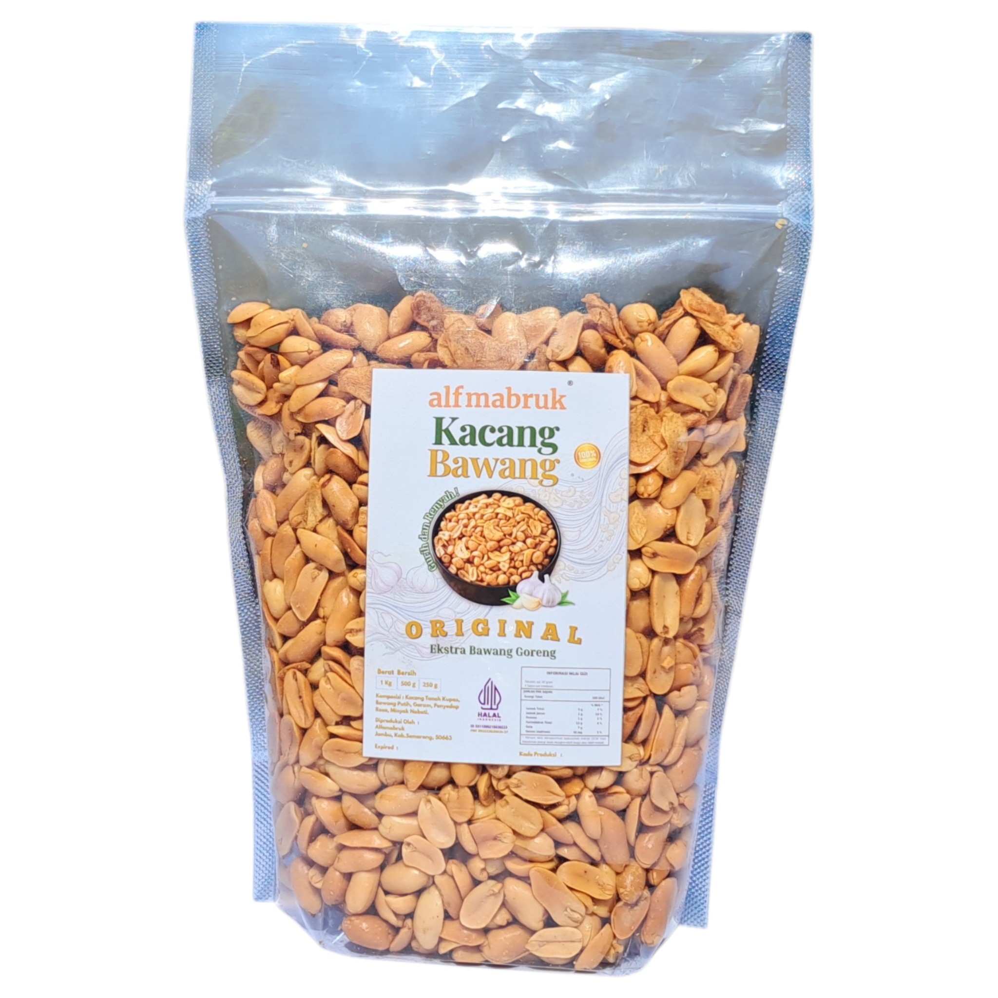 Kacang Bawang Original Extra Bawang Goreng - Value Pack Toples 1kg