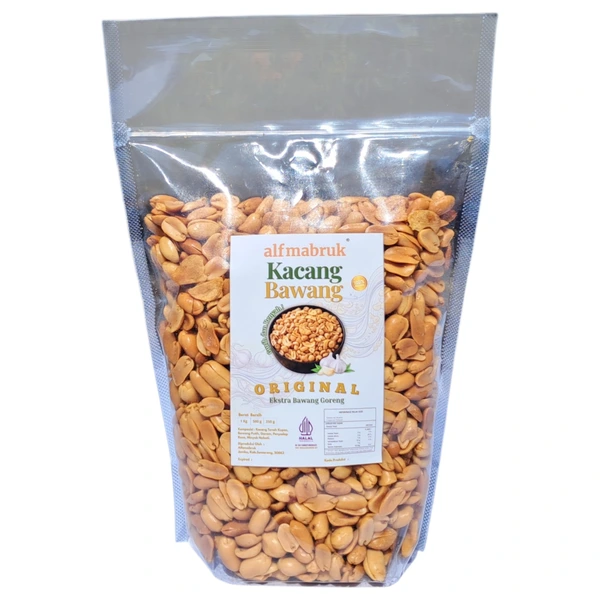 Kacang Bawang Original Extra Bawang Goreng - Value Pack Toples 1kg
