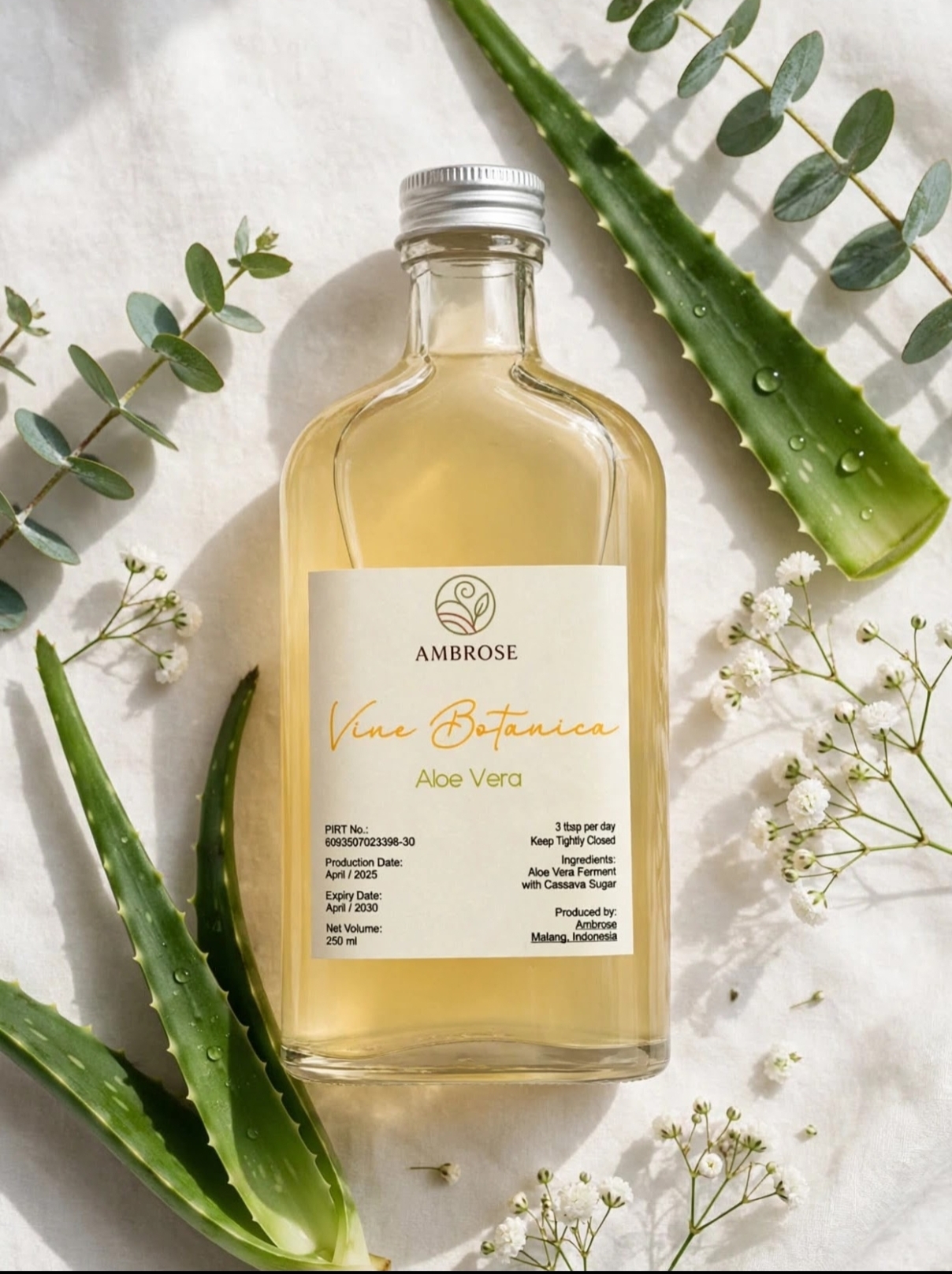 Cuka Lidah Buaya Natural Raw tanpa Pasteurisasi 250ml