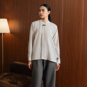 Sae. Blair Shirt White Stripe | Kemeja Wanita Modern Minimalis | Office Wear Smart Casual S/M L/XL