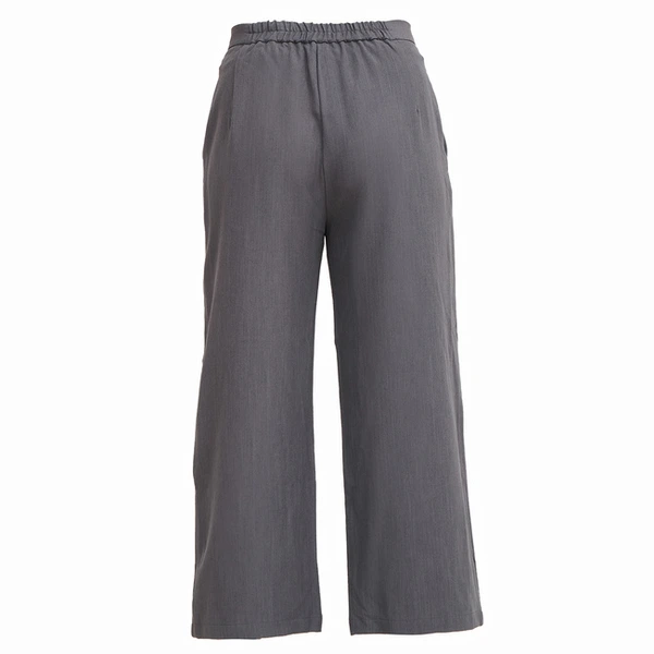 Sae. Arden Pants Dark Grey - Celana Wanita Straight Fit Panel Depan Unik - Office Workwear S/M--L/XL