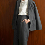 Sae. Harper Pants Dark Charcoal Grey Pinstripe - Celana Straight Fit Wanita - Celana Smart Casual S/M- L/XL