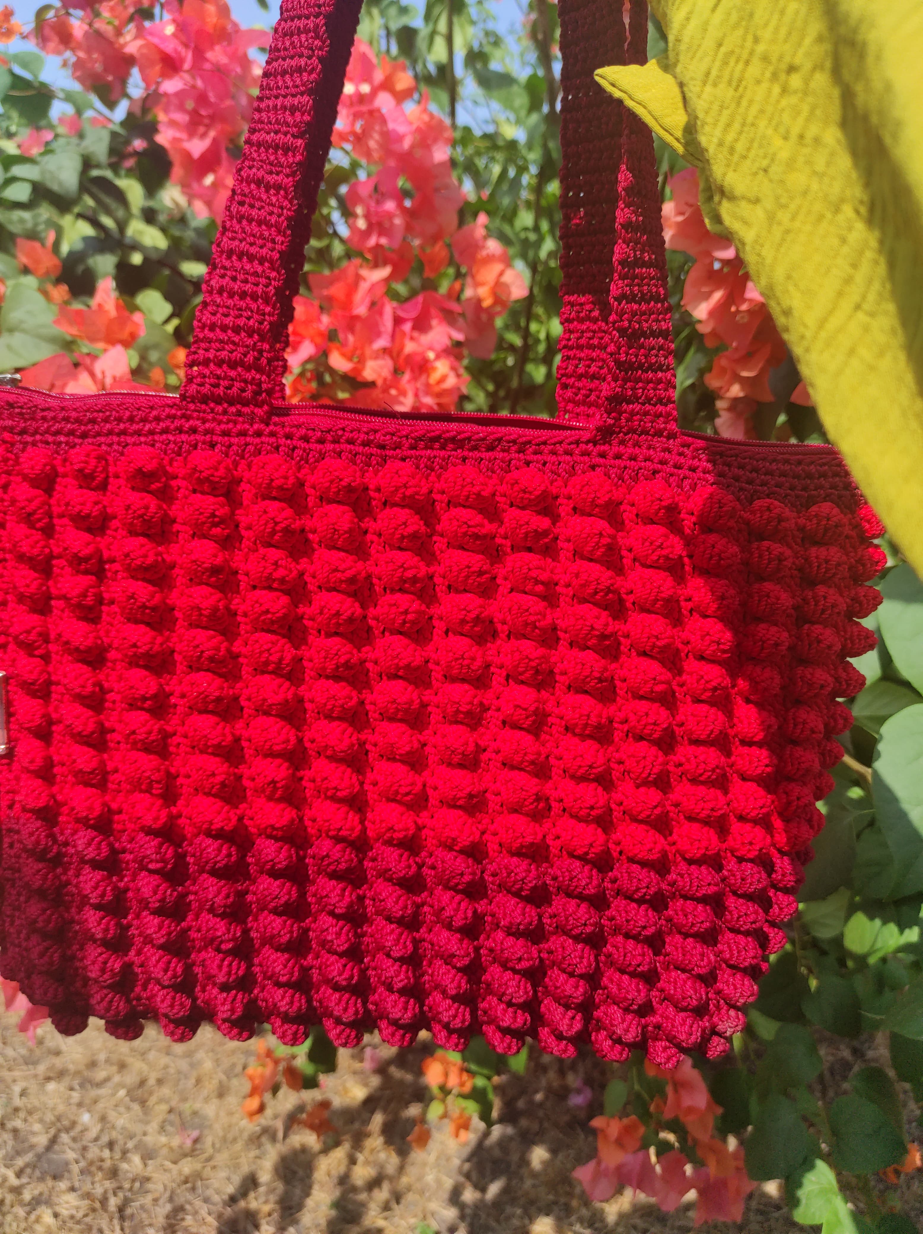 Totebag Rajut/Tas Rajut Bahu Motif Bubble