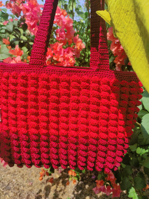 Totebag Rajut/Tas Rajut Bahu Motif Bubble