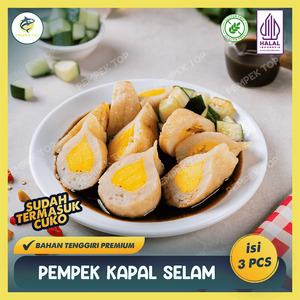 Pempek Kapal Selam Palembang Isi Telur Ayam Kocok | Frozen Food Enak Gurih | Siap Goreng dengan Cuko