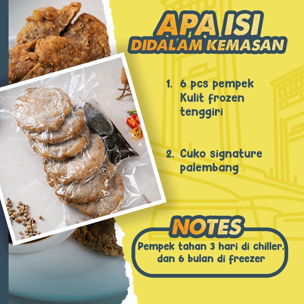 Pempek Kulit Palembang Asli Isi Ikan Gurih | Renyah & Enak | Frozen Food Praktis Tinggal Goreng