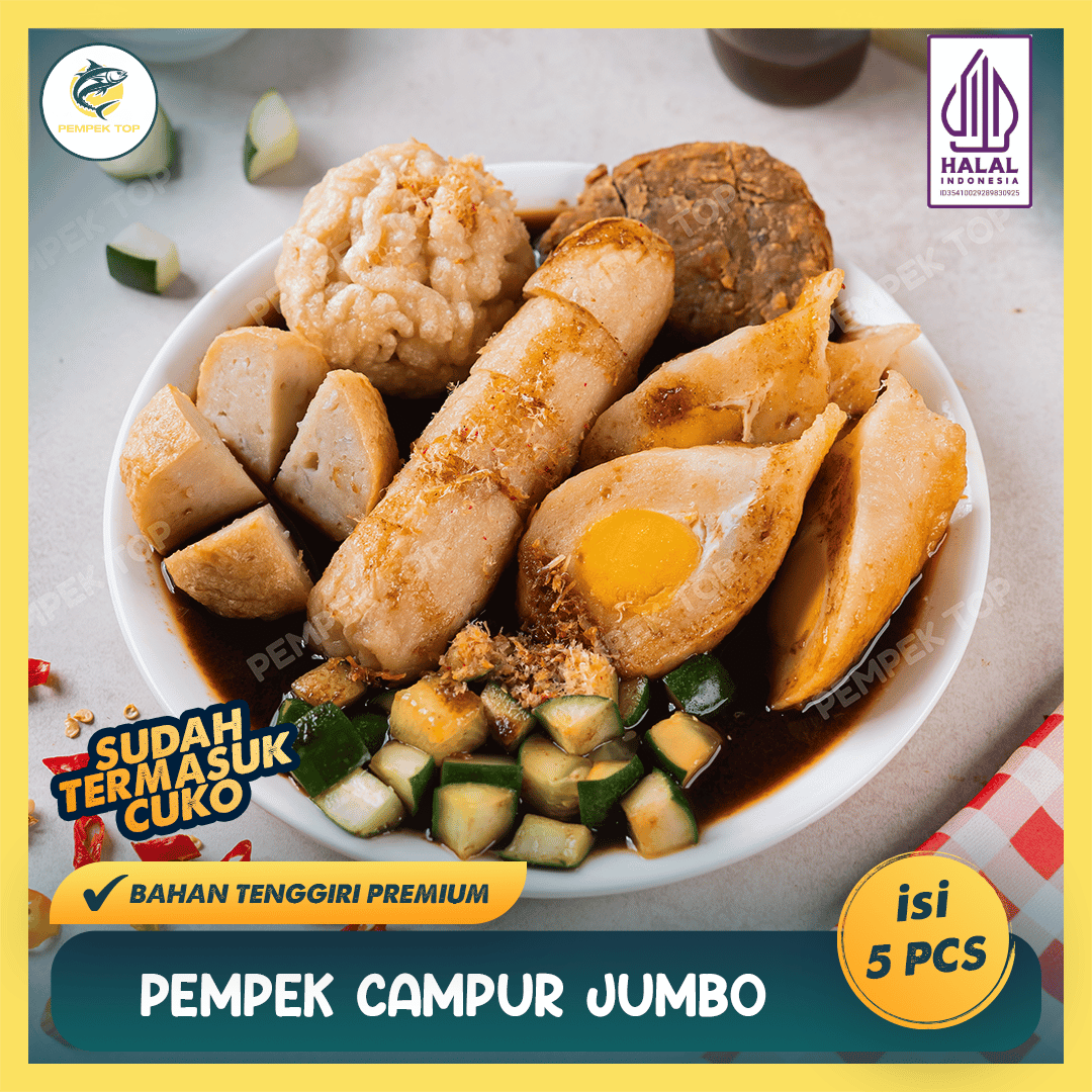 Pempek Campur JUMBO Palembang Asli | Pempek Jumbo Isi Tenggiri | Frozen Praktis Tinggal Goreng