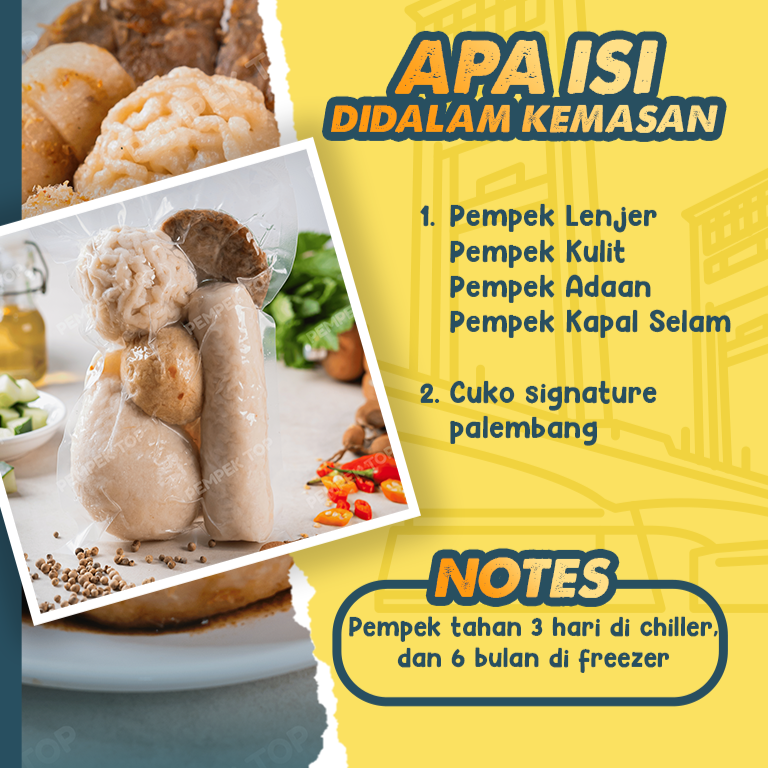 Pempek Campur JUMBO Palembang Asli | Pempek Jumbo Isi Tenggiri | Frozen Praktis Tinggal Goreng