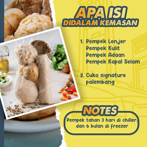 Pempek Campur JUMBO Palembang Asli | Pempek Jumbo Isi Tenggiri | Frozen Praktis Tinggal Goreng