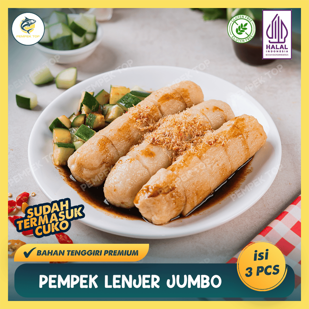 Pempek Lenjer JUMBO Palembang Asli | Pempek Jumbo Isi Tenggiri | Praktis Tinggal Goreng