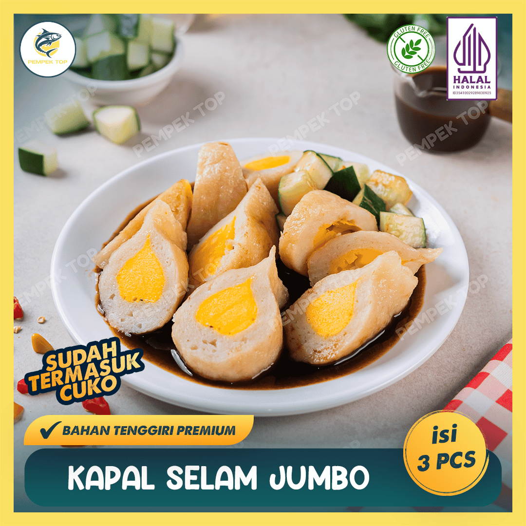 Pempek Kapal Selam JUMBO Palembang Asli | Pempek Jumbo Isi Tenggiri | Praktis Tinggal Goreng