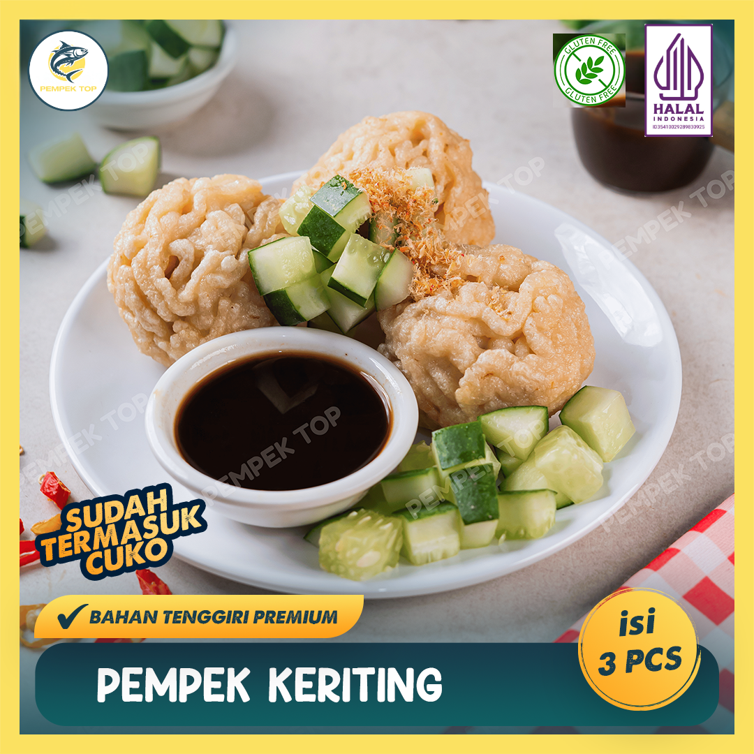 Pempek Keriting JUMBO Palembang Asli | Pempek Isi Tenggiri | Praktis Tinggal Goreng