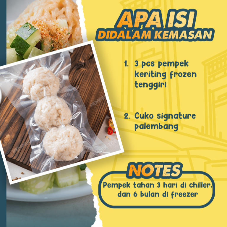Pempek Keriting JUMBO Palembang Asli | Pempek Isi Tenggiri | Praktis Tinggal Goreng