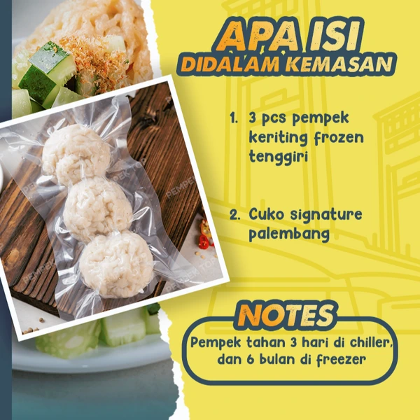 Pempek Keriting JUMBO Palembang Asli | Pempek Isi Tenggiri | Praktis Tinggal Goreng