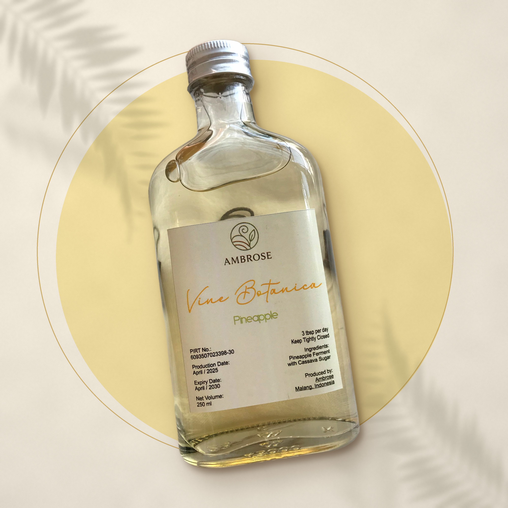 Cuka Nanas Natural Raw tanpa Pasteurisasi 250ml