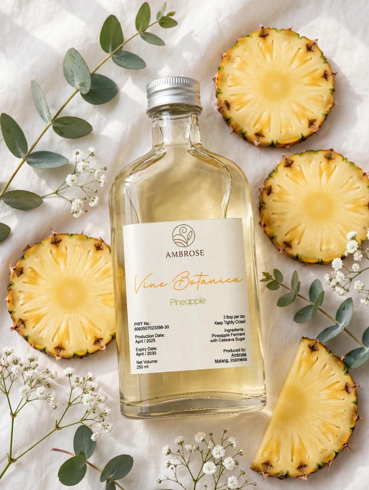 Cuka Nanas Natural Raw tanpa Pasteurisasi 250ml