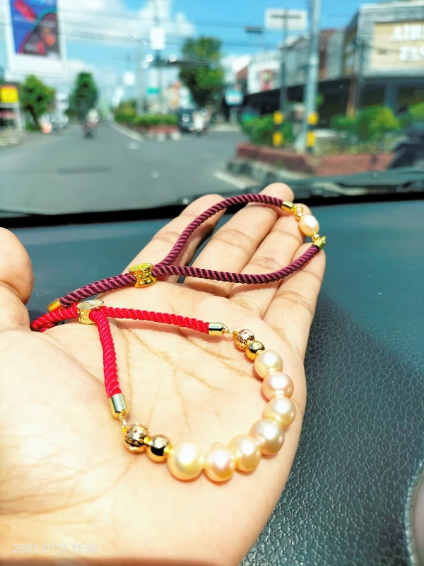 Gelang tali serut mutiara air tawar