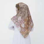 Deenha Hijab Batik Parang Coklat Segiempat Lasercut Voal Premium