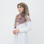 Deenha Hijab Batik Parang Coklat Segiempat Lasercut Voal Premium