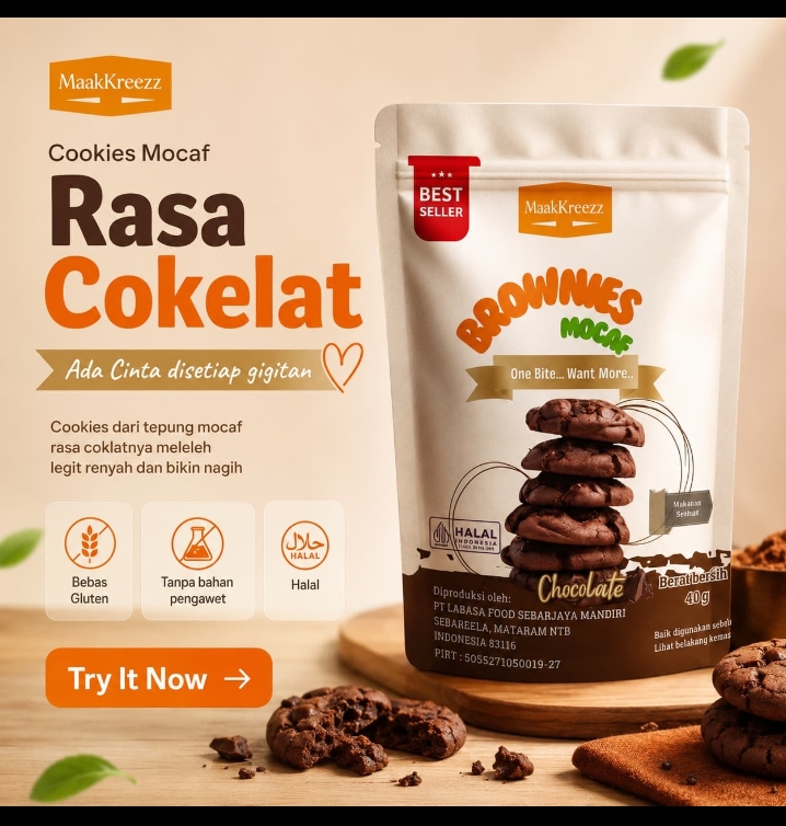 Cookies Mocaf Coklat