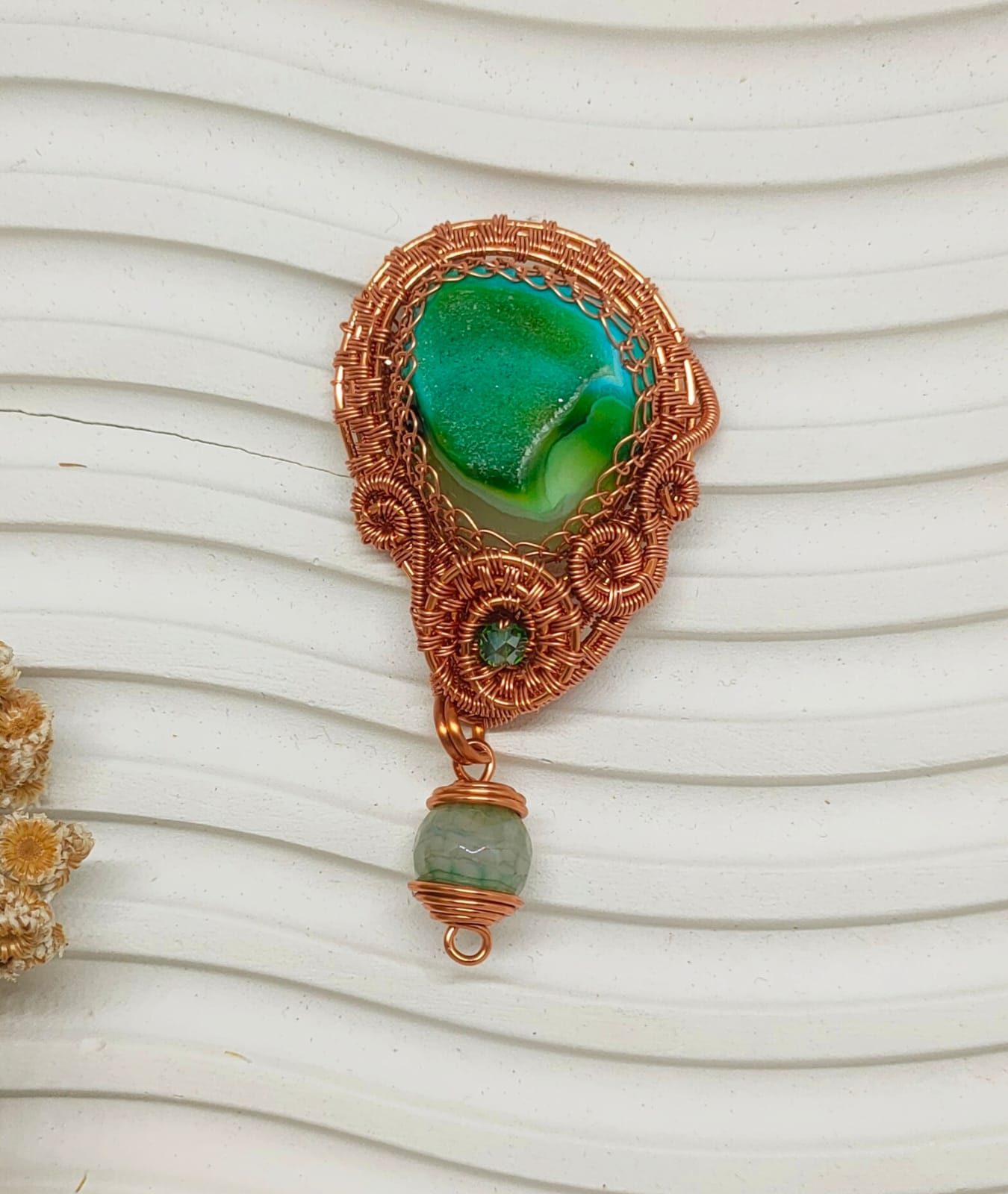 Bros WIre Batu Druzy Hijau
