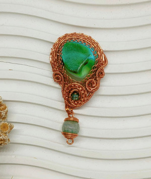 Bros WIre Batu Druzy Hijau