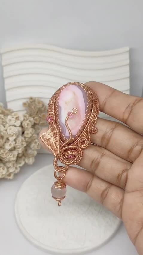 Bros 2in1 Leontin Batu Druzy Pink