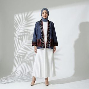 Mynada - Aksara Kimono Outer Denim Wastra Tenun Premium