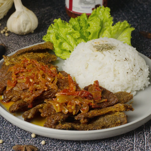VIANI Dendeng Crispy Sapi  Premium (75 gr) + Sambal