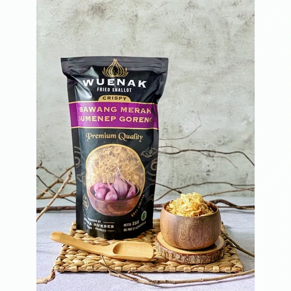 BAWANG GORENG SUMENEP PREMIUM ASLI TANPA TEPUNG WUENAK NETTO 350G
