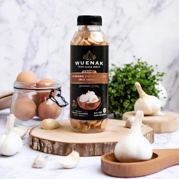 BAWANG PUTIH IRIS GORENG KATING ASLI TANPA TEPUNG PREMIUM WUENAK NETTO 130 G