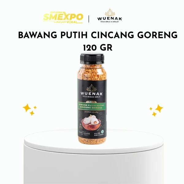 BAWANG PUTIH CINCANG GORENG KATING ASLI TANPA TEPUNG WUENAK PREMIUM NETTO 120 G