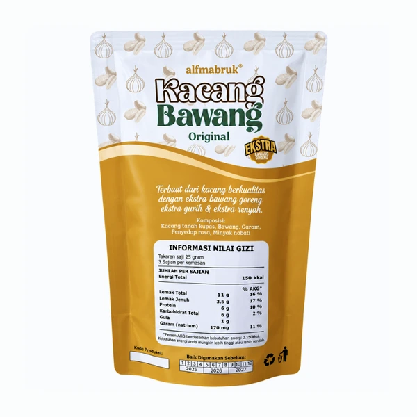 Kacang Bawang Original Extra Bawang Goreng - 70gr
