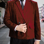 Cozy Maroon Corduroy Unisex Double Breasted