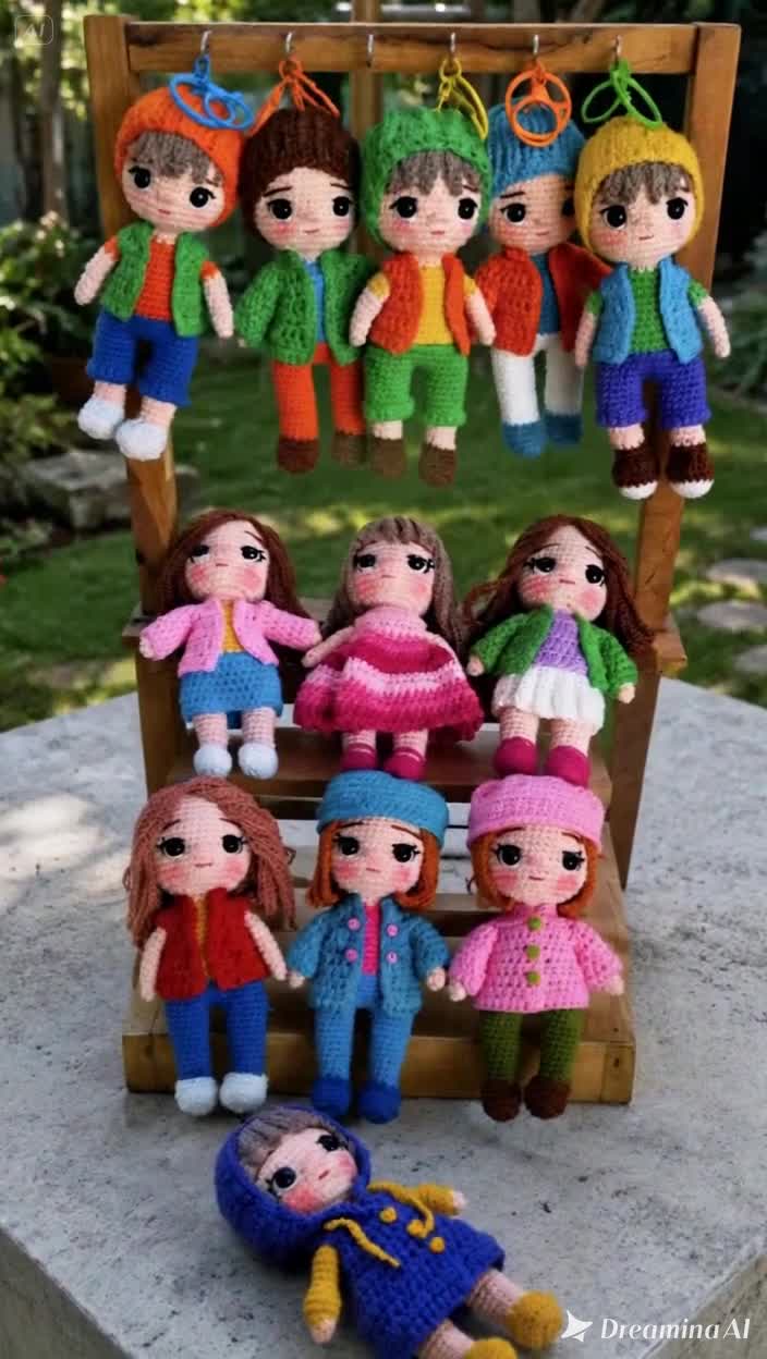 Cimy crochet dolls bagcharm keychain unik lucu handmade original