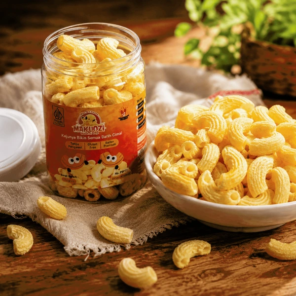 MAKYOZI Makaroni Keju Kraft Cheddar Kemasan Toples