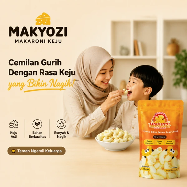 MAKYOZI Makaroni Keju Kraft Cheddar Cokelat