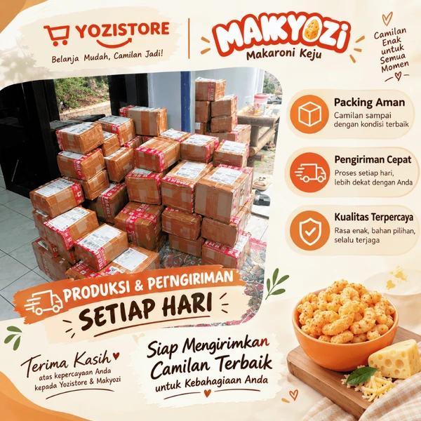 MAKYOZI Makaroni Keju Pedas Enak Gurih Bikin Nagih