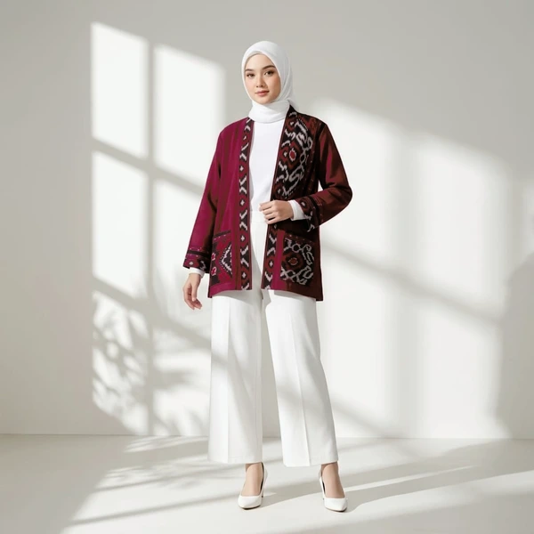 Mynada - Aster Kimono Outer Katun Wastra Tenun Premium