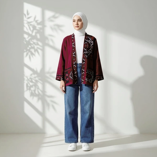 Mynada - Aster Kimono Outer Katun Wastra Tenun Premium