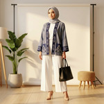 Mynada - Aksara Kimono Outer Katun Wastra Tenun Premium