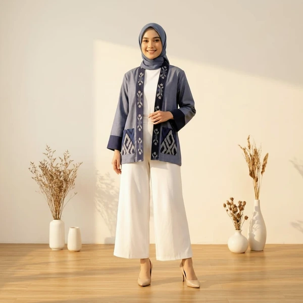 Mynada - Aksara Kimono Outer Katun Wastra Tenun Premium